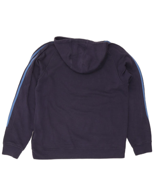 Felpa con cappuccio grafica da uomo Adidas Large in cotone blu navy