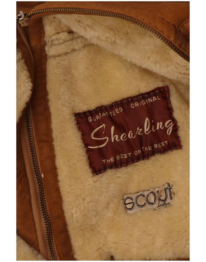 Giacca in shearling vintage da uomo UK 36 Piccolo shearling beige
