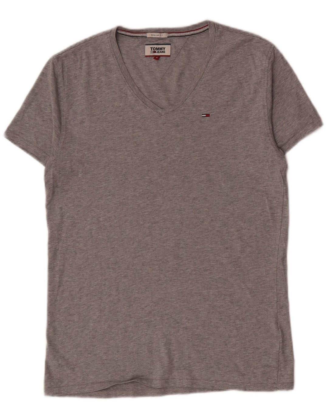 T-shirt da uomo Tommy Hilfiger Top piccola in cotone grigio