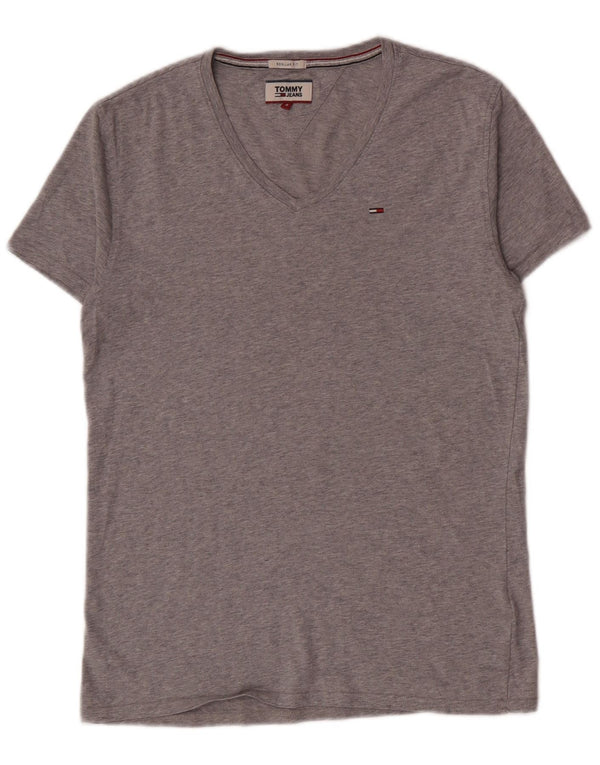 T-shirt da uomo Tommy Hilfiger Top piccola in cotone grigio