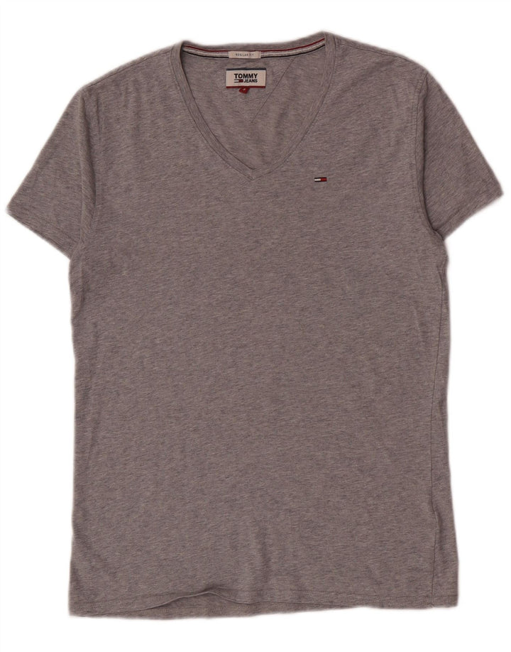 T-shirt da uomo Tommy Hilfiger Top piccola in cotone grigio