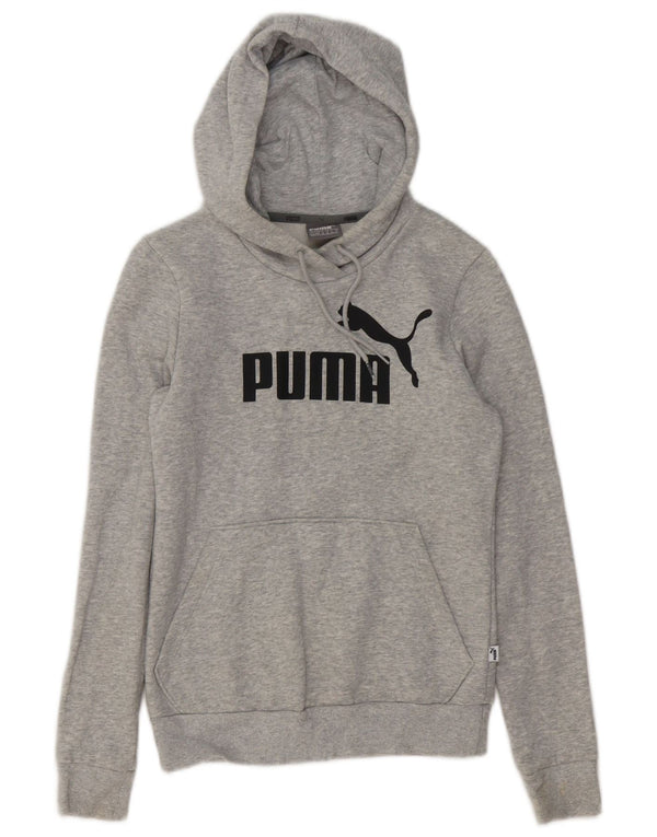 Felpa con cappuccio grafica da donna Puma UK 6 XS cotone chiazzato grigio