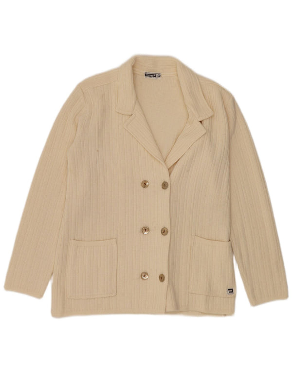 Maglione cardigan doppiopetto oversize da donna CAGI IT 34 2XS Bianco sporco