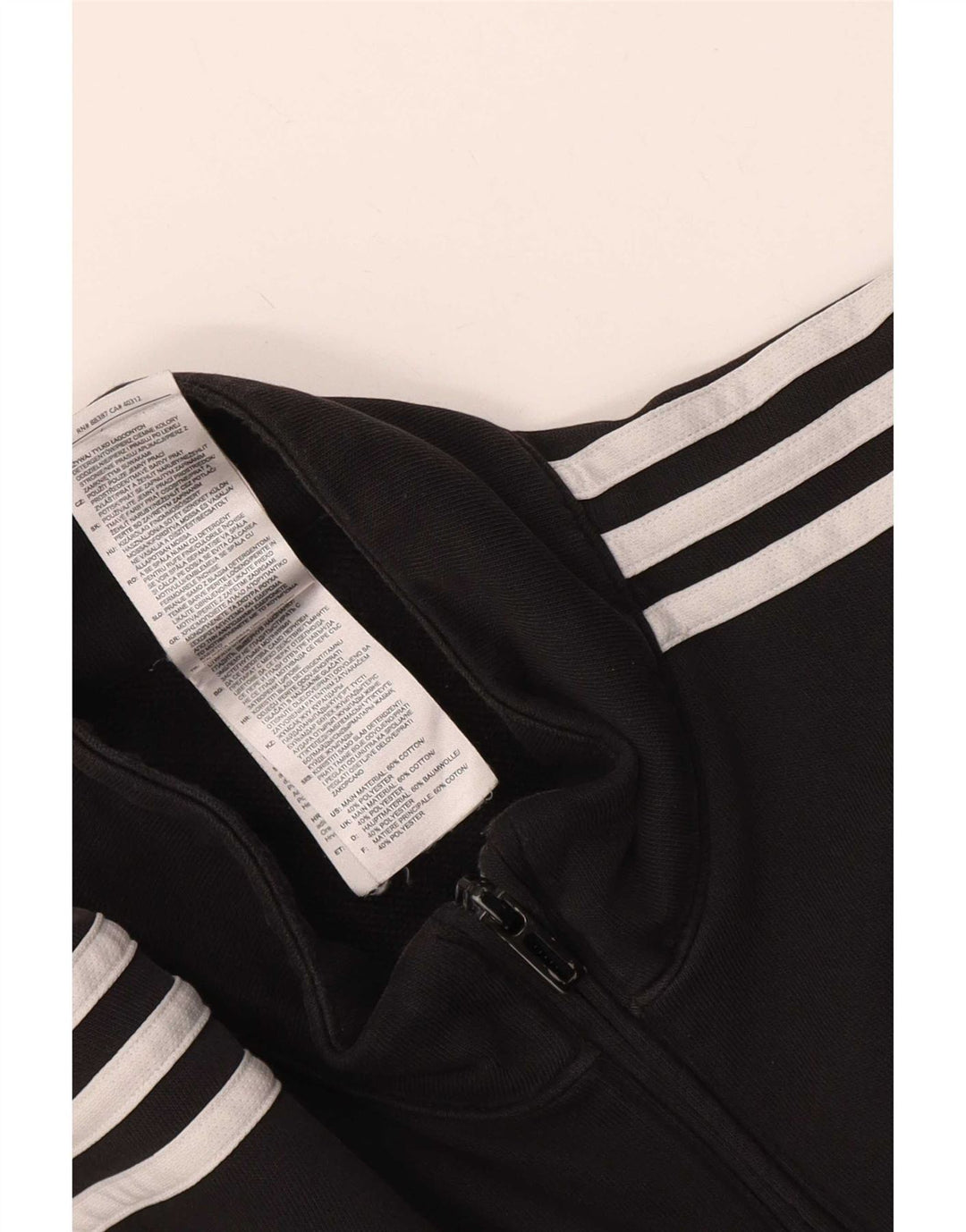 Giacca da ginnastica da uomo Adidas piccola in cotone nero