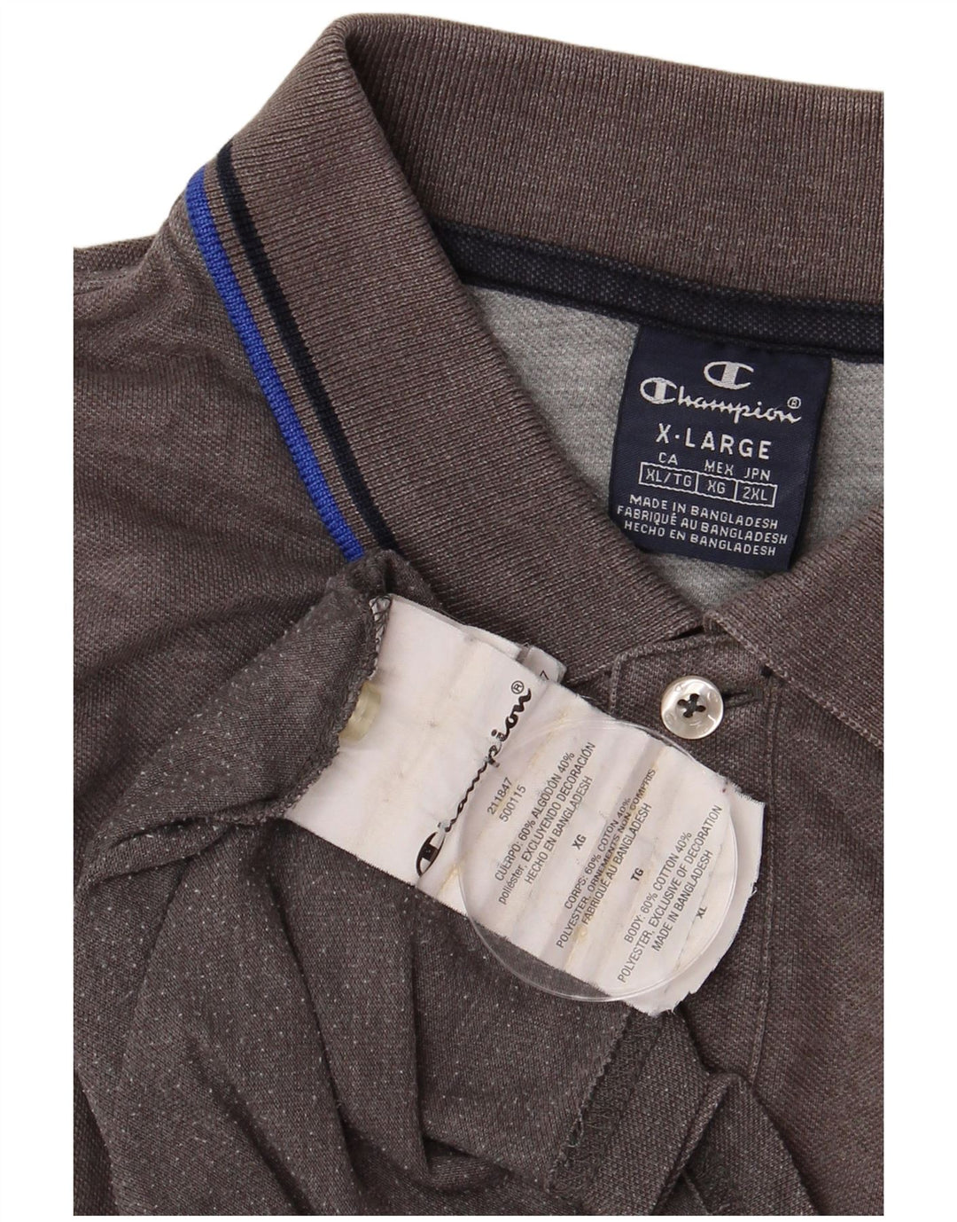 Polo da uomo CHAMPION XL in cotone grigio