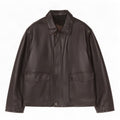 Giacca in pelle vintage da uomo UK 42 XL nera