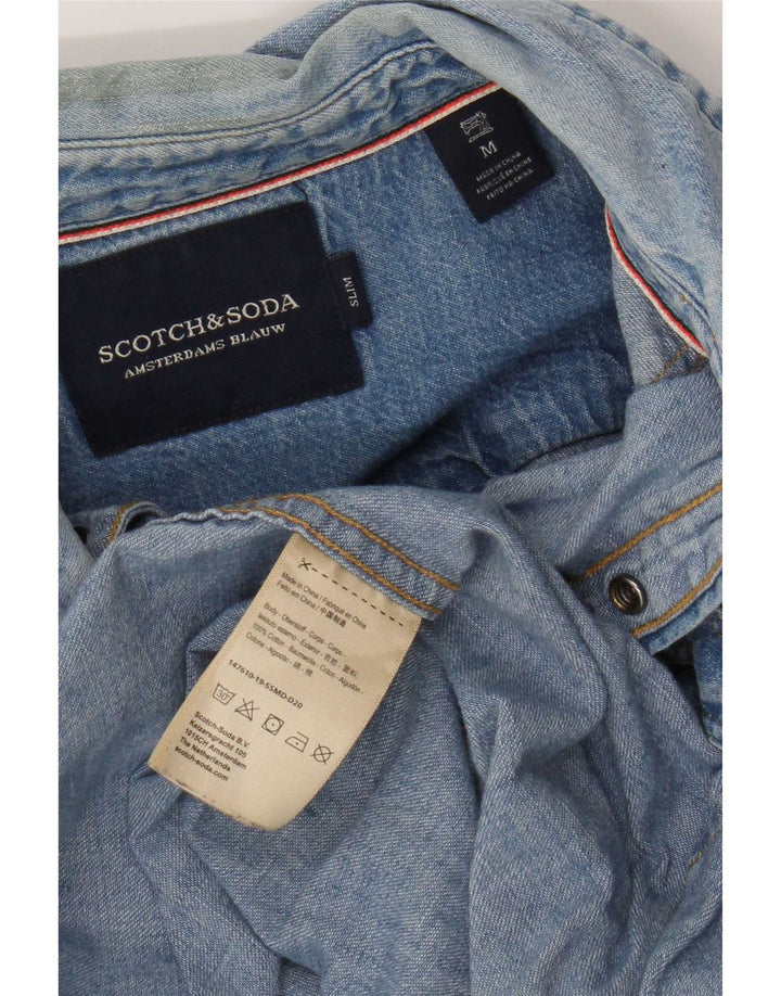 Camicia di jeans slim da uomo Scotch & Soda in cotone blu medio