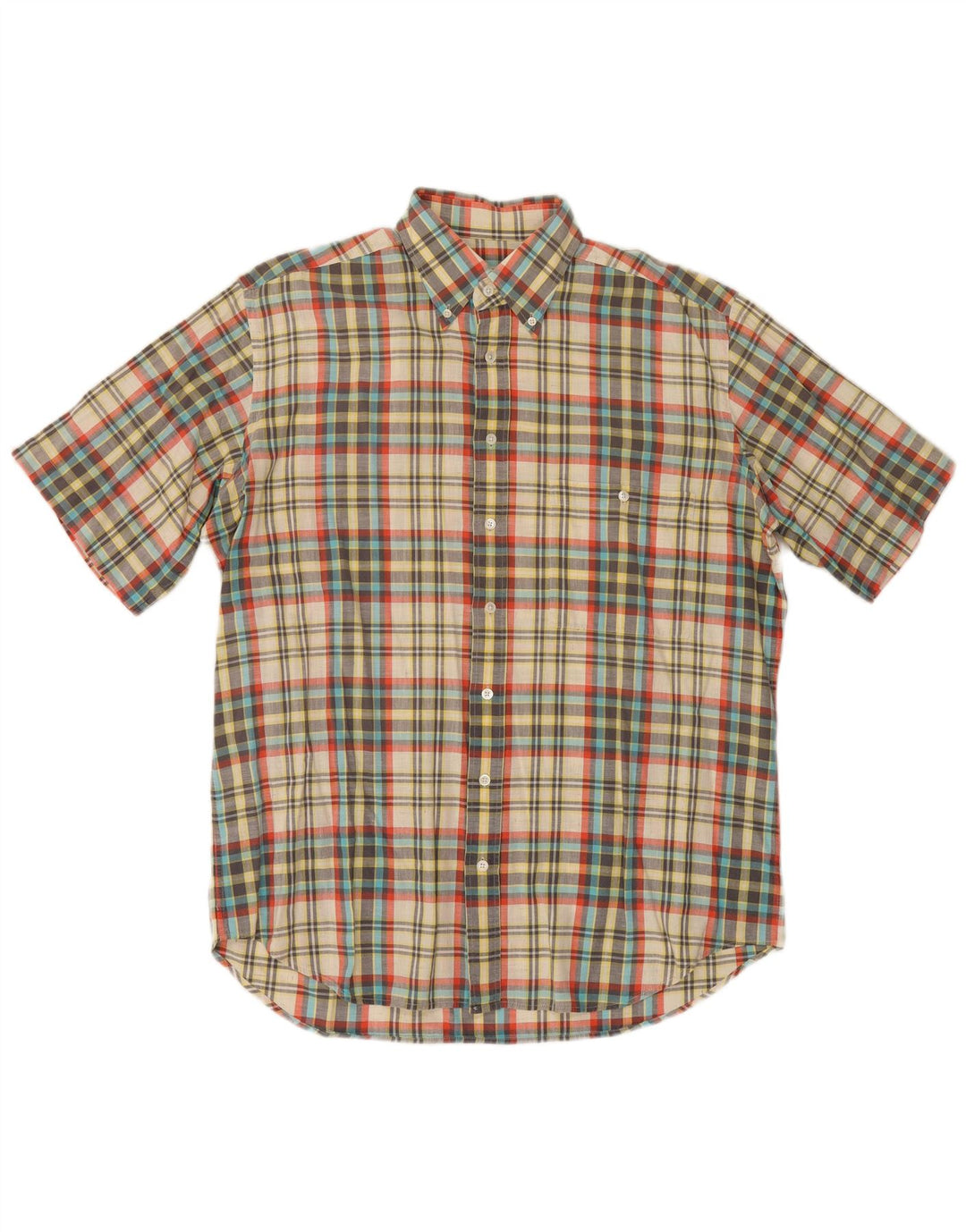 Camicia a maniche corte da uomo Pal Zileri taglia 42 grande plaid multicolore