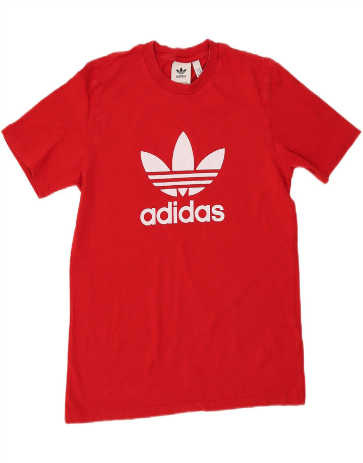 ADIDAS Mens Graphic T-Shirt Top Small Red Cotton Vintage Adidas and Second-Hand Adidas from Messina Hembry 