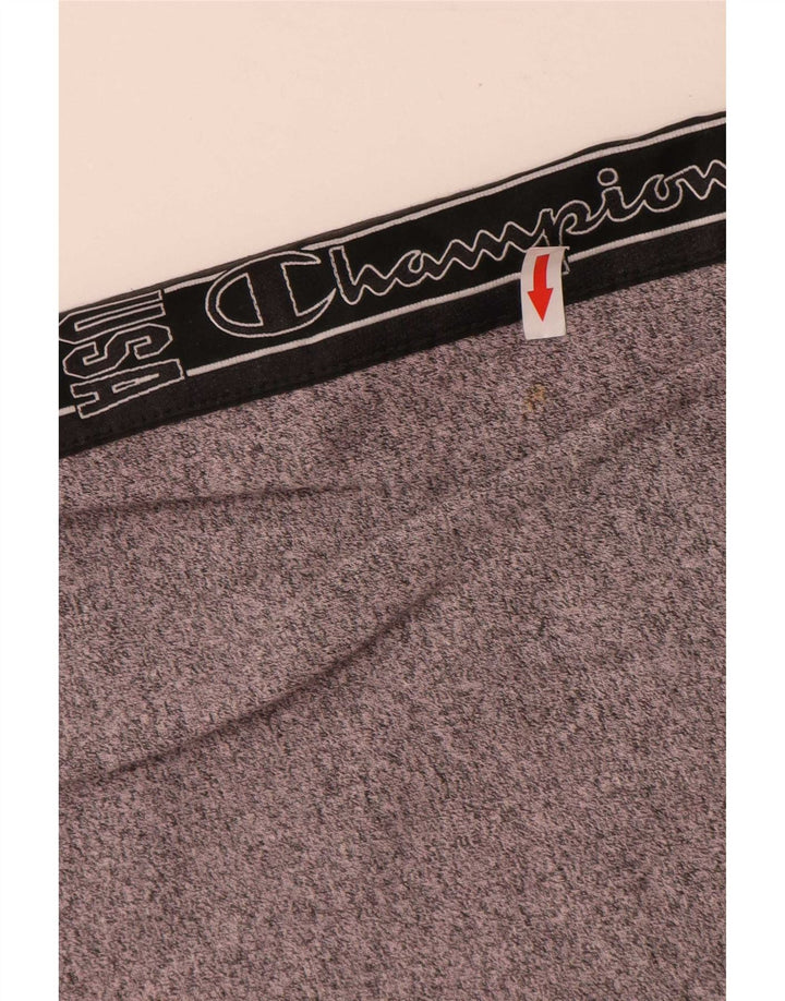 Felpa Champion da uomo con grafica con zip e collo, maglione grande, colore grigio