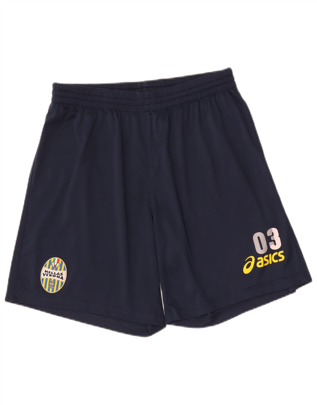Asics Pantaloncini sportivi da uomo HELLAS VERONA grafici medi in poliestere blu navy
