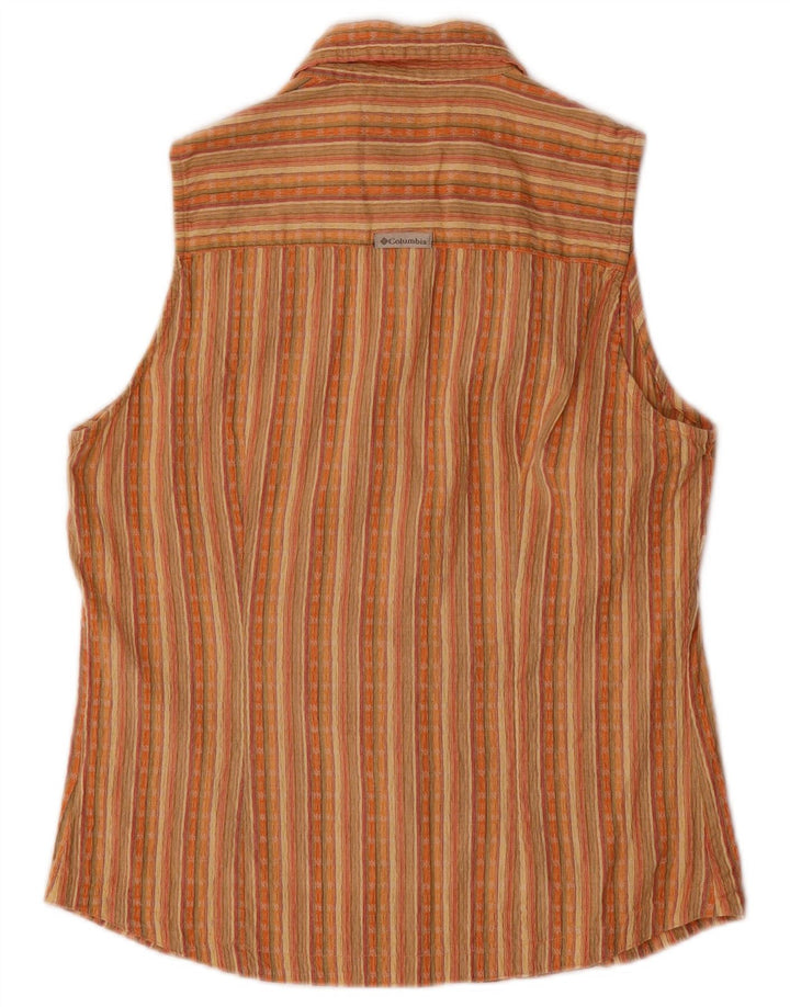 COLUMBIA Camicia senza maniche da donna Camicetta UK 10 Piccola a righe multicolore