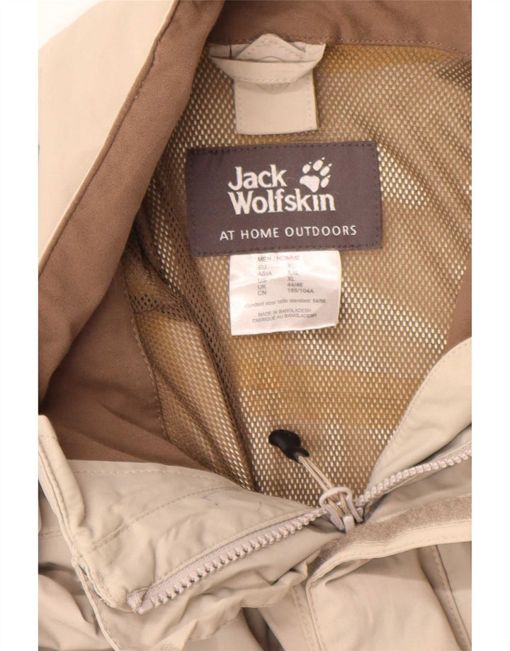 Giacca antipioggia da uomo Jack Wolfskin UK 44/46 XL Poliammide color block beige