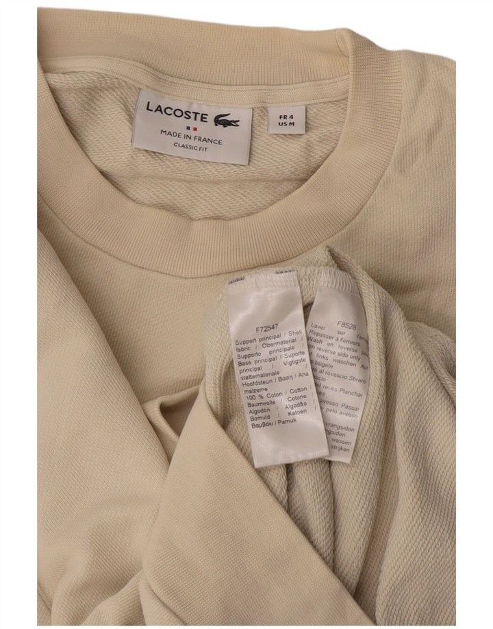 Felpa da uomo con vestibilità grafica classica Lacoste, taglia 4, beige medio