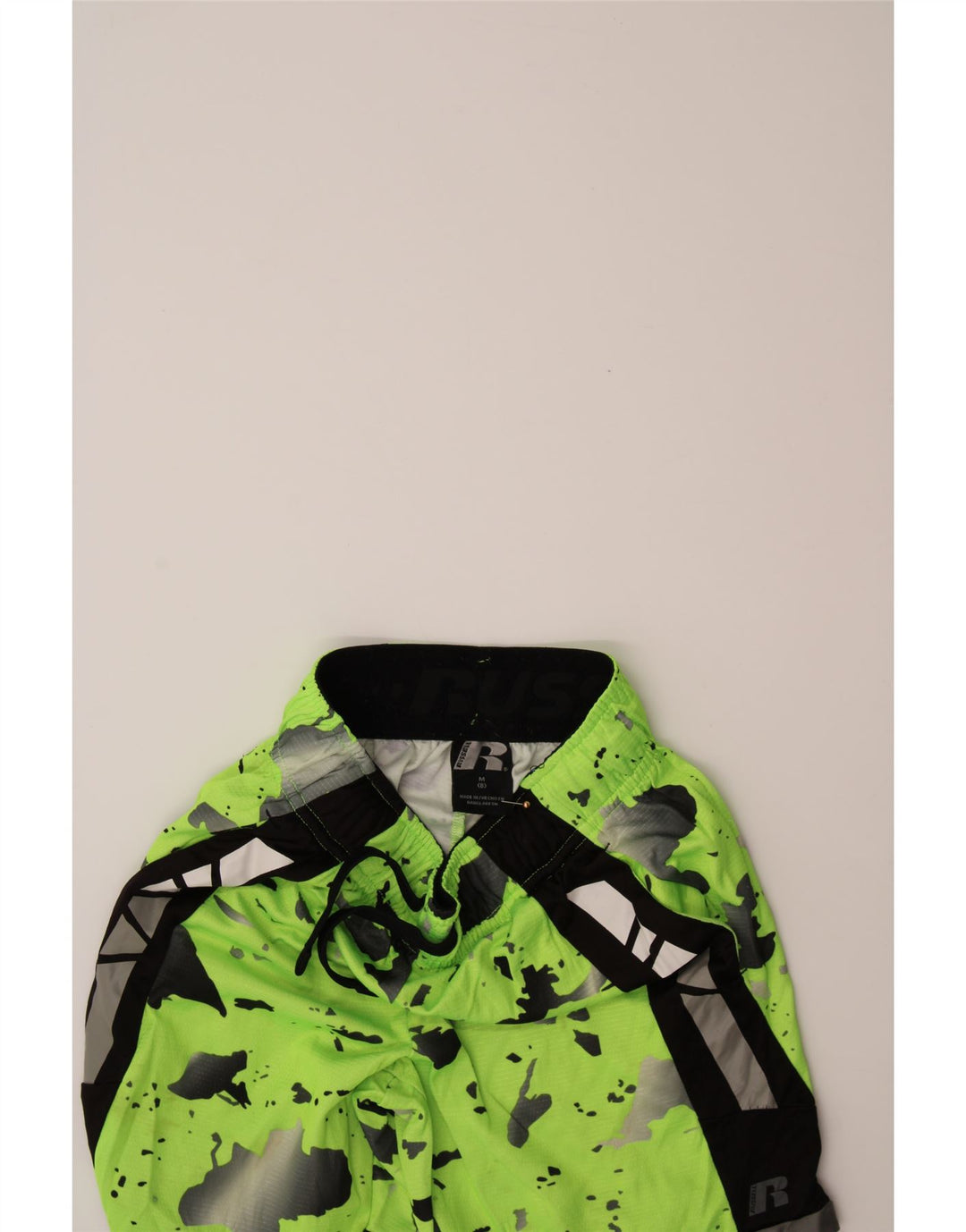 RUSSELL ATHLETIC Boys Sport Shorts 7-8 Years Medium Green Camouflage Vintage Russell Athletic and Second-Hand Russell Athletic from Messina Hembry 