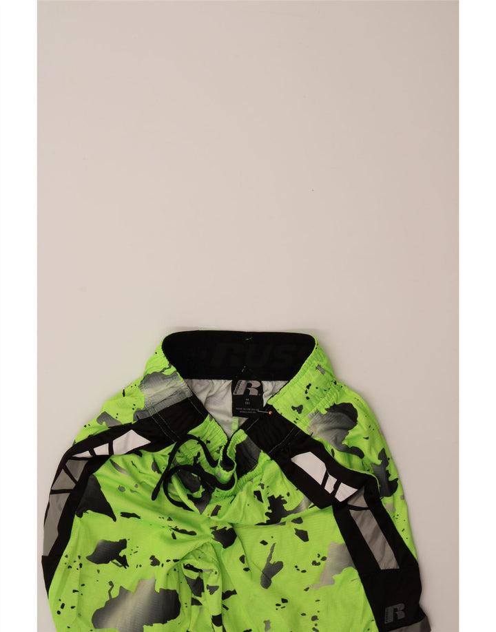 RUSSELL ATHLETIC Boys Sport Shorts 7-8 Years Medium Green Camouflage Vintage Russell Athletic and Second-Hand Russell Athletic from Messina Hembry 