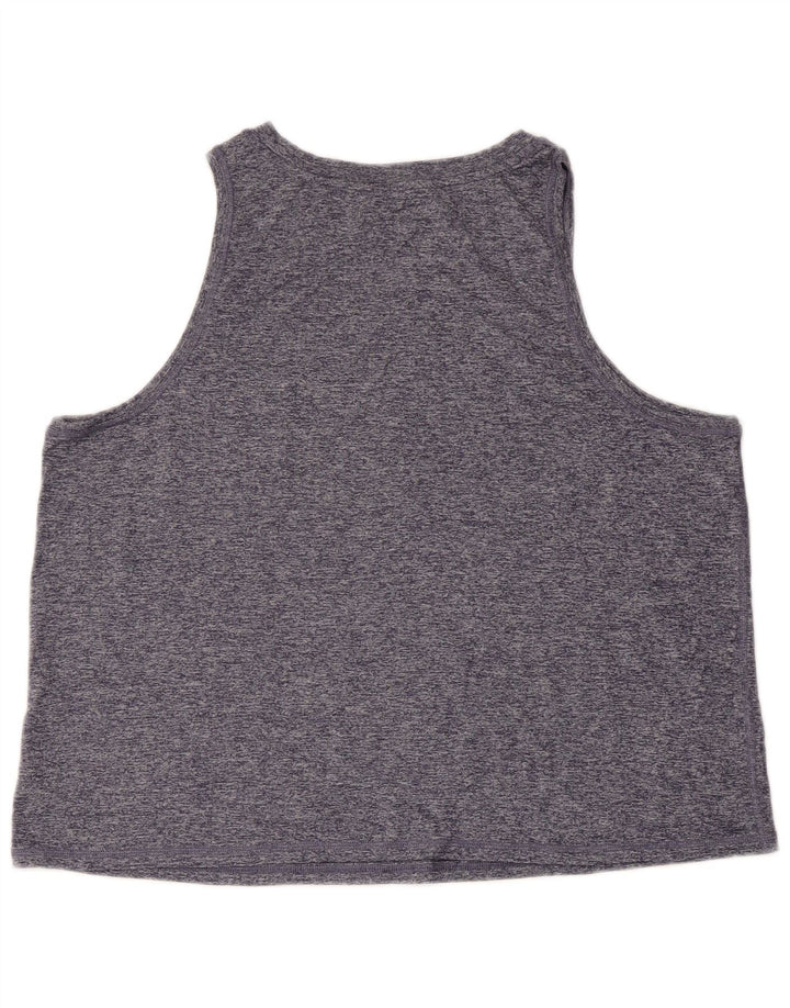 ATHLETA Canottiera corta da donna UK 18 XL Poliestere screziato blu navy