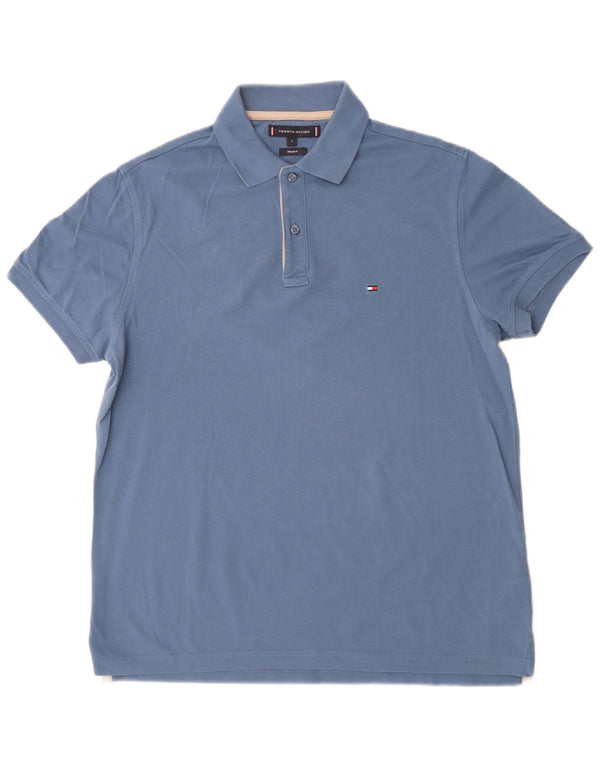 TOMMY HILFIGER Polo da uomo vestibilità regolare piccola in cotone blu