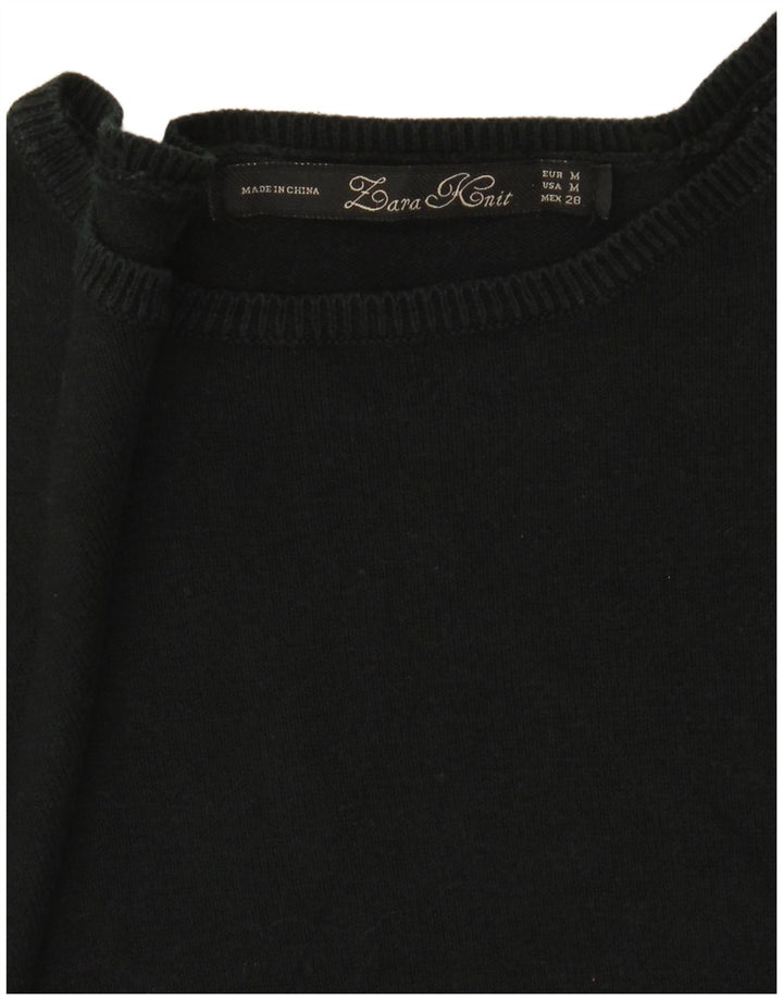 Maglione maglione oversize con scollo a barca da donna Zara UK 14 medio nero