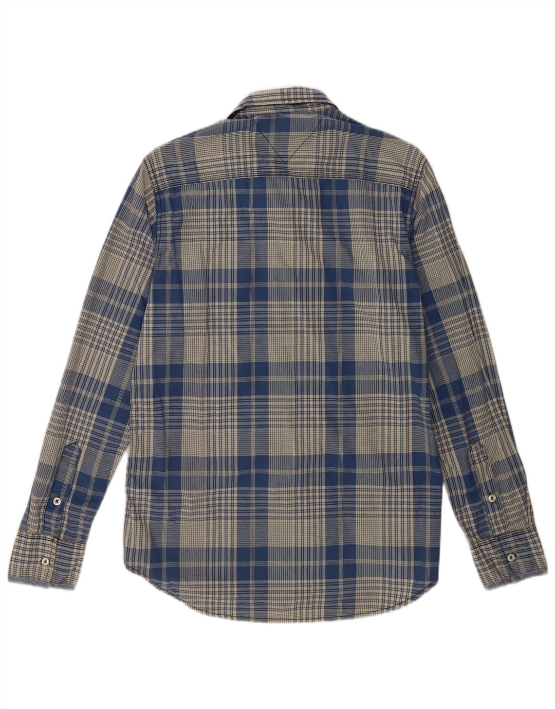 TOMMY HILFIGER Camicia da uomo su misura in cotone a quadri blu piccolo