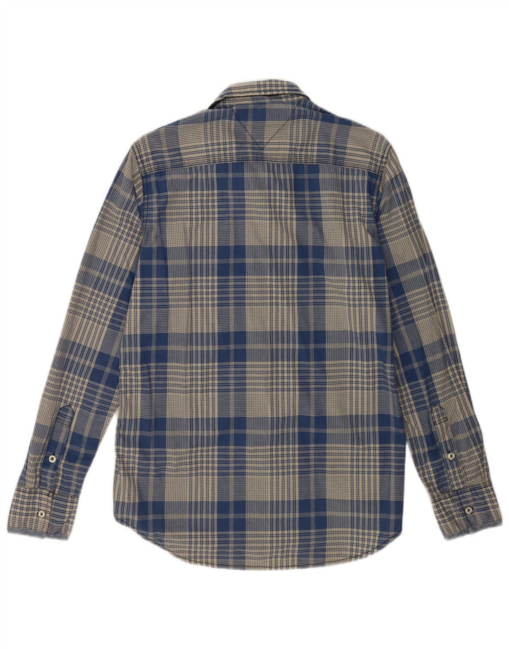 TOMMY HILFIGER Camicia da uomo su misura in cotone a quadri blu piccolo