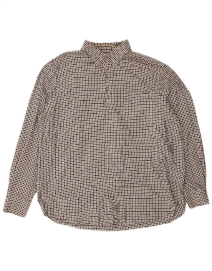 Camicia Chaps da uomo vestibilità regolare XL in cotone a quadri bianchi