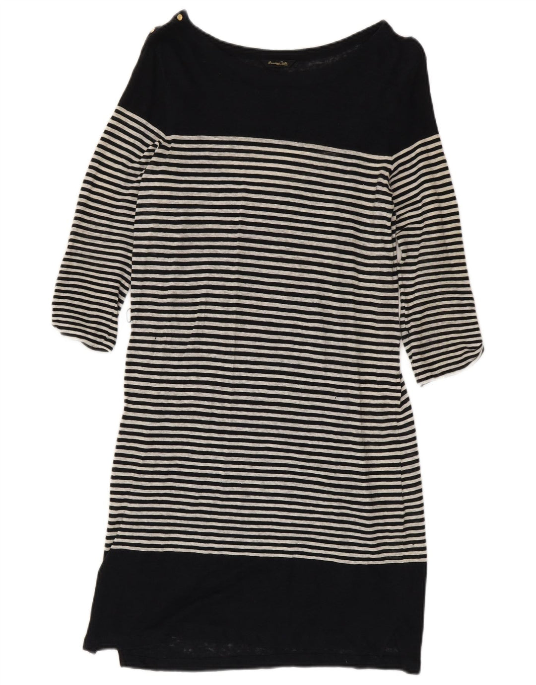 Abito a trapezio da donna con maniche a 3/4 Massimo Dutti UK 10 piccolo a righe nere