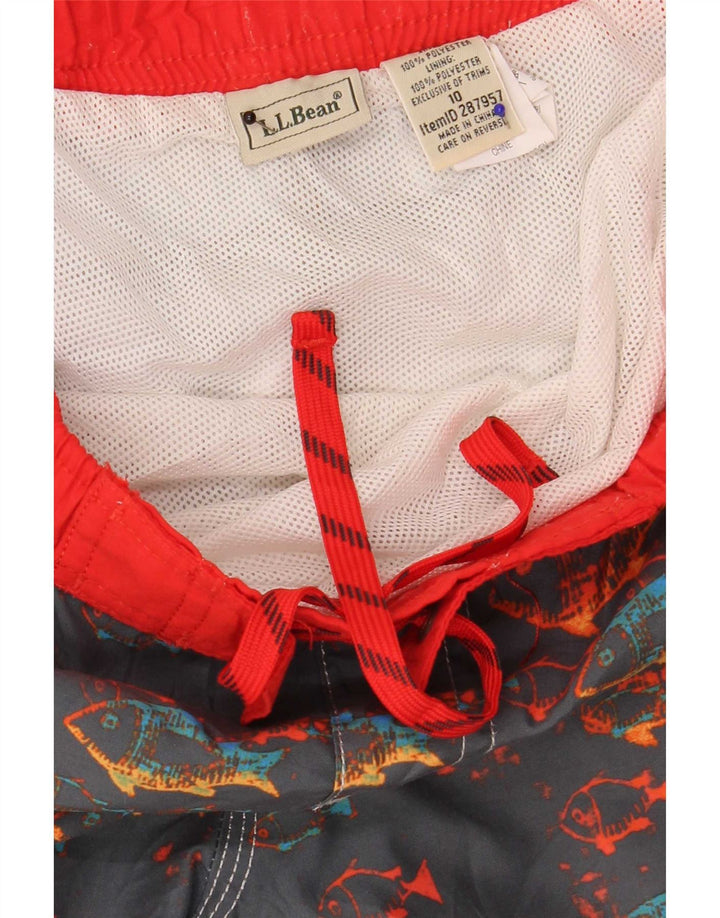 Pantaloncini da bagno grafici per ragazzi L.L.Bean 9-10 anni in poliestere grigio