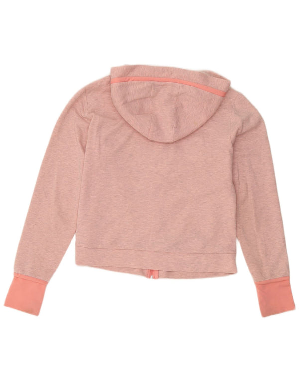 Maglione con cappuccio e zip da donna Adidas UK 14 cotone rosa medio