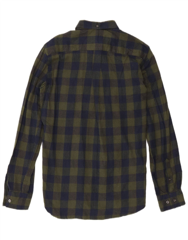 Camicia da uomo in flanella French Connection piccolo cotone a quadri verdi