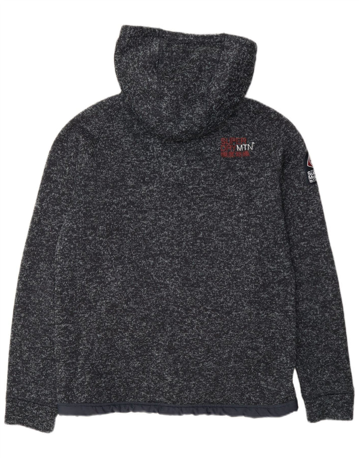Superdry Tuta da uomo con cappuccio, giacca grande, poliestere screziato blu navy