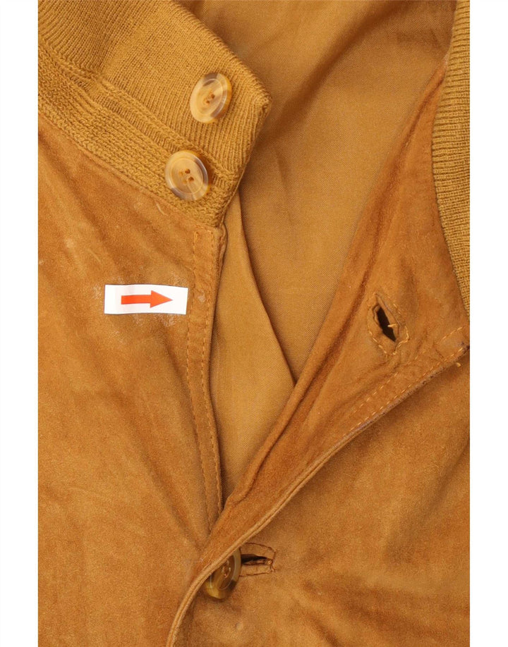 Giubbotto bomber vintage in pelle scamosciata da uomo IT 52 XL in pelle marrone Classico