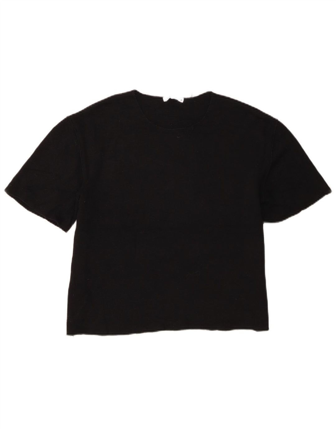T-shirt corta oversize da donna Zara UK 10 piccola in poliestere nero