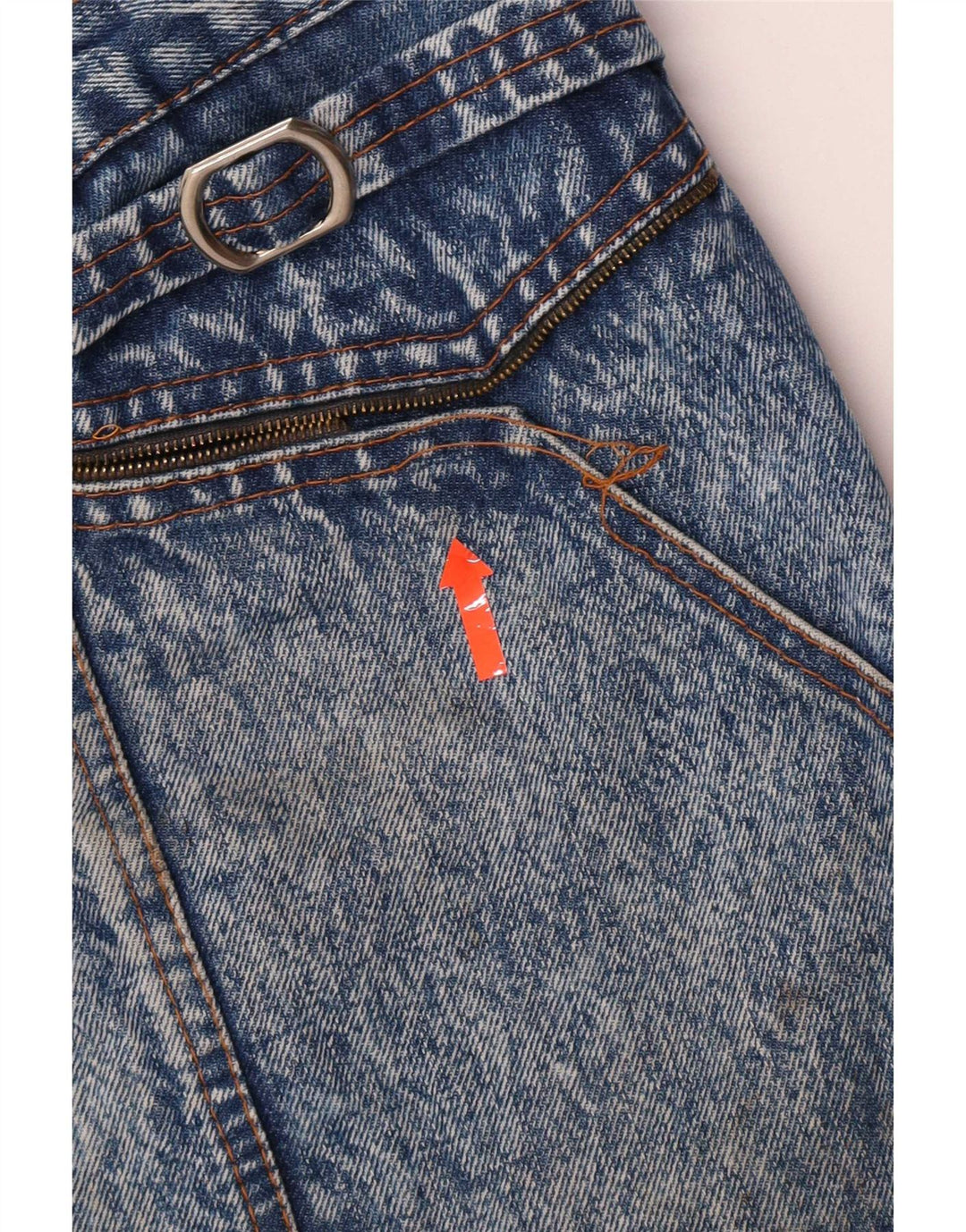Gonna vintage in denim da donna W36 XL in cotone blu