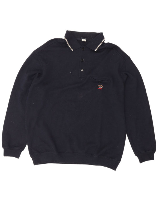 PAUL & SHARK Maglione da uomo con collo alto da yachting XL blu navy in lana vergine
