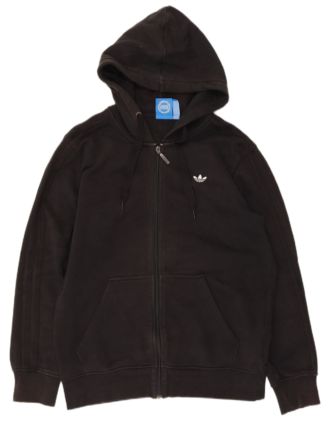 Maglione con cappuccio e zip Adidas da uomo in cotone nero medio