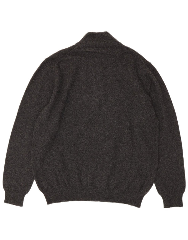 Maglione da uomo con zip e collo Harmont & Blaine 3XL in lana grigia