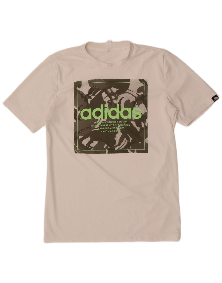 T-shirt grafica Adidas Prime da uomo blu piccola bianca