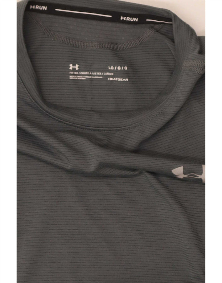 Maglia da corsa aderente da uomo Under Armour a maniche lunghe grande grigia sportiva
