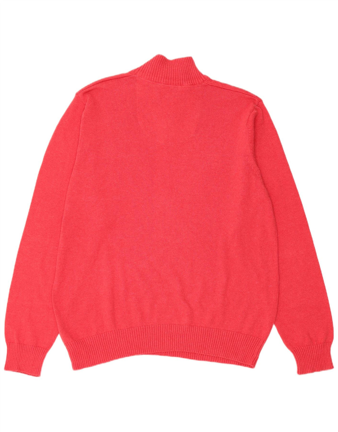 Maglione da uomo Marks & Spencer vestibilità regolare con zip e collo grande in cotone rosso