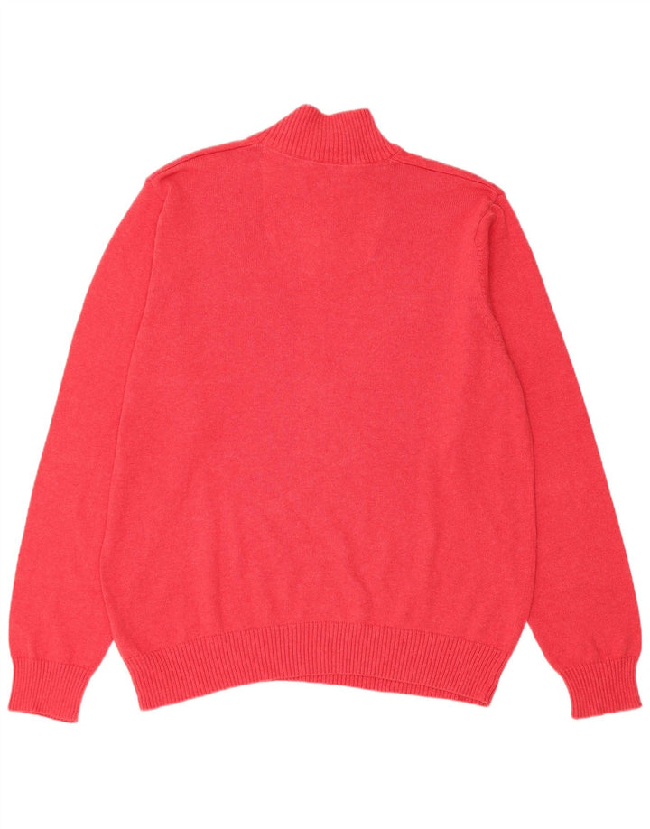 Maglione da uomo Marks & Spencer vestibilità regolare con zip e collo grande in cotone rosso