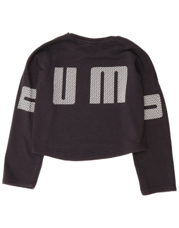 Felpa da donna con grafica corta oversize Puma da donna UK 10 piccola nera