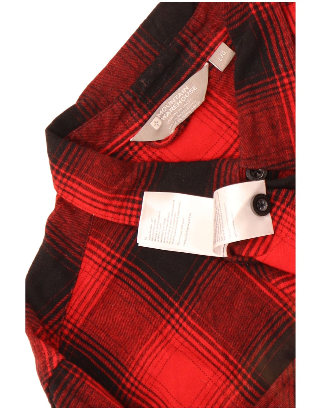 Camicia da uomo in flanella di Mountain Warehouse, cotone a quadri rossi grandi