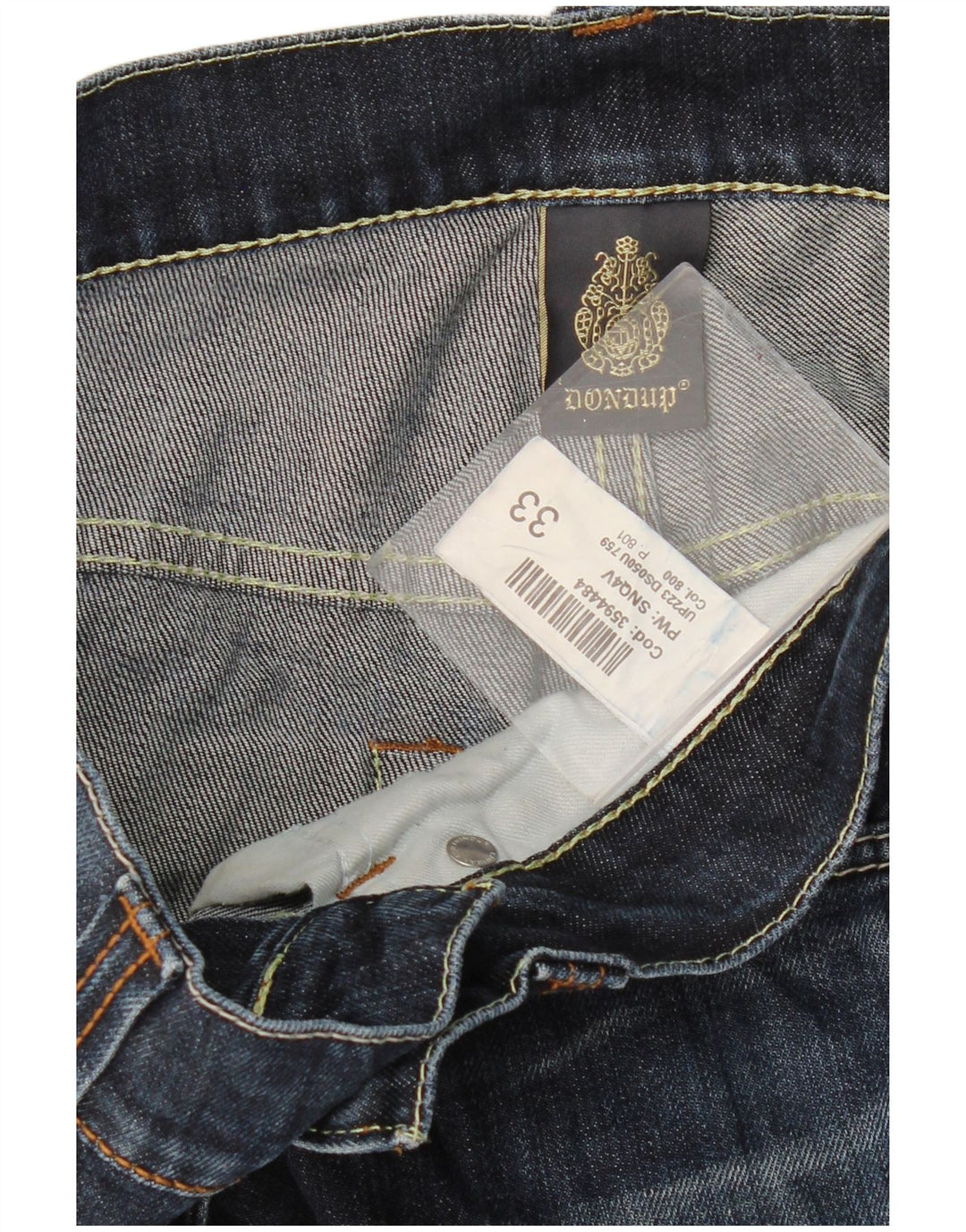 Jeans dritti da uomo DONDUP W33 L33 in cotone blu navy