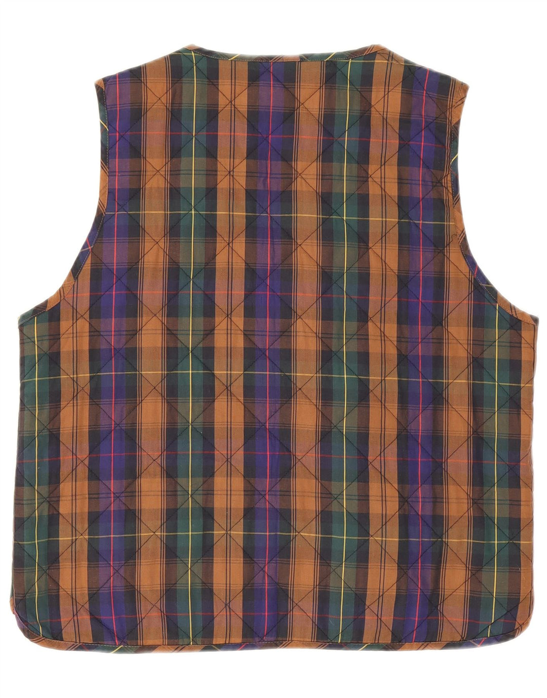 E gilet trapuntato da donna UK 14 grande quadretto multicolore