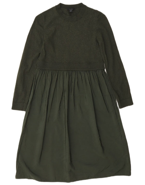 Abito a strati a maniche lunghe da donna Cos UK 6 XS verde lana