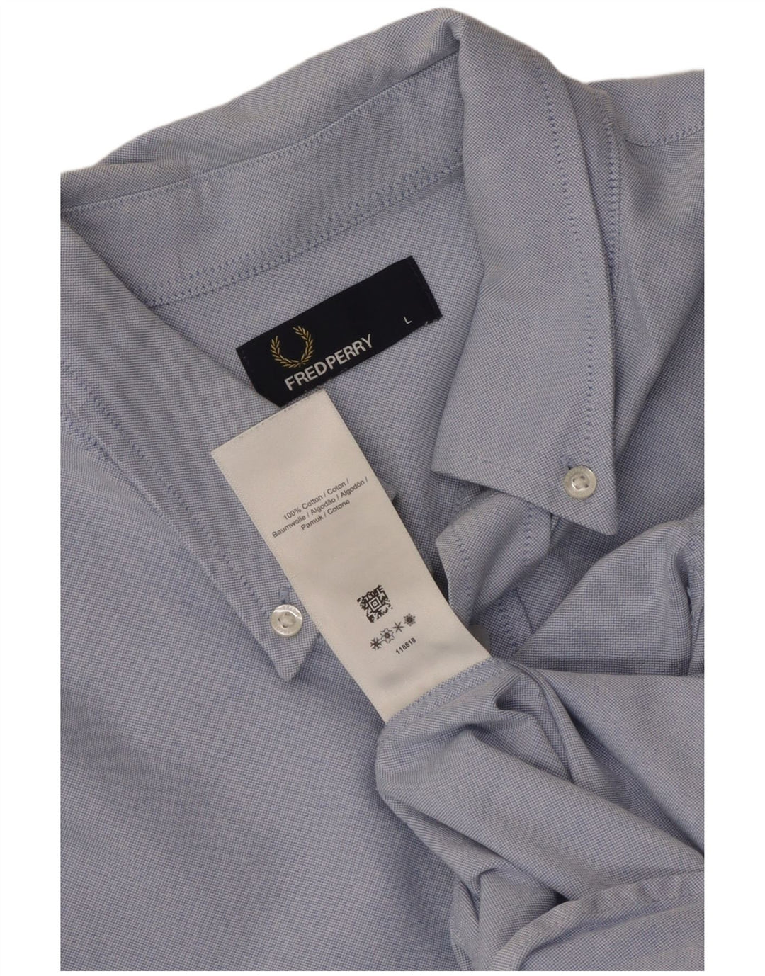 Camicia Uomo Fred Perry Large Blu In Cotone