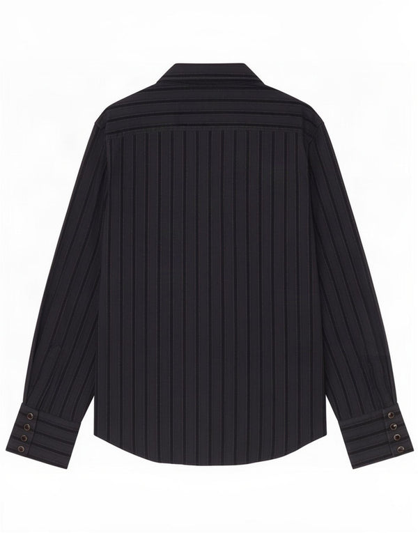Armani Jeans Camicia da uomo XL Cotone gessato blu navy