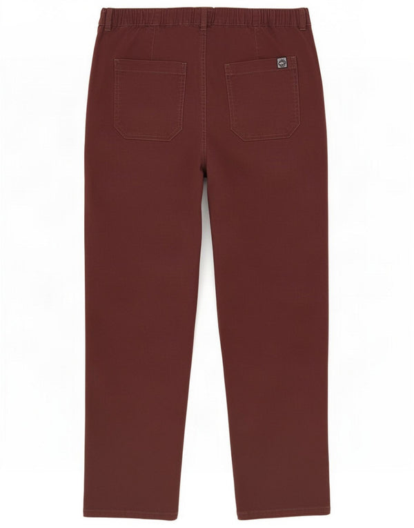 Pantaloni chino larghi da donna Weird Fish UK 18 XL W38 L30 Borgogna Cotone