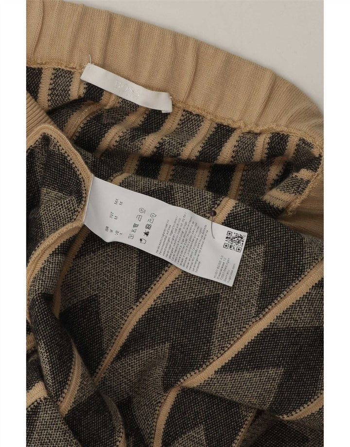 Gonna svasata in maglia da donna Hugo Boss media W30 lana geometrica beige